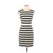 Ann Taylor LOFT Casual Dress - Sheath Scoop Neck Short sleeves: Black Print Dresses - Women's Size 00 Petite