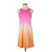 Gap Casual Dress - Mini High Neck Sleeveless: Pink Ombre Dresses - Women's Size X-Small