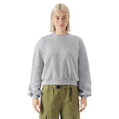 American Apparel RF494 Women's ReFlex Fleece Crewneck Sweatshirt in Heather Grey size Large | Cotton/Polyester Blend