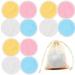 12 Pcs Reusable Makeup Remover Pads Dingrich Bamboo Fiber Organic Cotton Pads for Face Cleaner and Eyes Make Up Remover Pads with Storage Bag