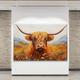 Landscape Painting Effect Brown Highland Cow Canvas Wall Art Painting Picture