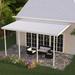 Four Seasons OLS TWV Series 22 ft wide x 10 ft deep Aluminum Patio Cover with 30lb Snowload & 4 Posts in White