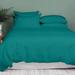 Kamas 5 Piece Solids Solid Oversized King Teal Green Duvet Cover Set 100% Egyptian Cotton 600 Thread Count with Zipper & Corner Ties Luxurious Quality