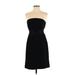 Ann Taylor Casual Dress - Party Strapless Sleeveless: Black Print Dresses - Women's Size 2 Petite