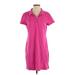 Tommy Hilfiger Casual Dress - Mini Collared Short sleeves: Pink Solid Dresses - Women's Size Medium