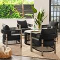 Better Homes & Gardens Tarren 5-Piece Wicker Outdoor Conversation Set Black