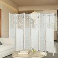 Fionafurn 6 Panel Wood Room Divider Freestanding Partition Room Divider Screenï¼ŒFor Bedroom White