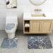 Yarino 3-piece Bathroom Carpet Super Soft Non Slip Bathtub Carpet And Absorbent Bath Rug Bathroom Carpet Plush Bath Rug For Bathroom
