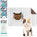 NALALAS Bohemian Small Dog & Cat Food Mat - Small Waterproof Pet Food Mat - Small Dog & Cat Mat for Food & Water Bowls - Cat & Small Dog Food Mat for Floors - Waterproof Dog Bowl Mat & Cat Bowl Matâ€¦