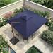 PURPLE LEAF 11ft Patio Umbrella Outdoor Square Umbrella Large Cantilever Umbrella Windproof Offset Umbrella Heavy Duty Sun Umbrella for Garden Deck Pool Patio Navy Blue