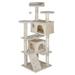 SuperDeal 55 Cat Tree Tower Double Condo W/Scratching Post Pet Kitty Playhouse Beige