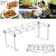 LSLJS Chicken Leg Wing Grill Rack Metal Chicken Wing Leg Rack Grilling Holder 12 Holes Dishwasher Safe Drumstick Grill Stand Holder for Camping BBQ Picnic Grilling Oven Accessories on Clearance