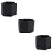 3 Count Flower Pot Mini Plant Pot Mini Pots Ceramic Garden Planter Black Container Succulent Plant Pot