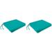 Jordan Manufacturing Sunbrella 17 x 19 Canvas Aruba Turquoise Solid Rectangular Outdoor Chair Pad Seat Cushion with Ties (2 Pack)