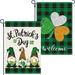 2 Pieces St Patrick s Day Garden Flag Gnome Shamrock 18 x 12 Inch Yard Flag Irish Green Shamrock Garden Flag Double Sided Decorative Garden Flag for St. Patrick s Day Outdoor Decoration