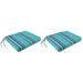 Jordan Manufacturing Sunbrella 17 x 19 Dolce Oasis Blue Stripe Rectangular Outdoor Chair Pad Seat Cushion with Ties (2 Pack)