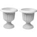 Classic Urn Garden Pot/Planter Plastic ( Pack of 2) (Stone 19 )2