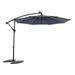 Royard Oaktree 10ft Solar LED Offset Hanging Patio Umbrella Round Large Market Umbrellas with Tilt and Crank Outdoor Table Umbrella for Garden Lawn Backyard Poolside Base Not Included Navy Blue