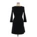 Theory Casual Dress - Mini Crew Neck 3/4 sleeves: Black Print Dresses - Women's Size 10