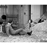 Dick Van Dyke Show 1963 Dick & Mary Tyler Moore in pile of walnuts 5x7 photo