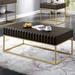 Everly Quinn Tengan Coffee Table Wood/Metal in Brown/Gray/Yellow | 19 H x 47.75 W x 24.75 D in | Wayfair 6B62CBB50D04491391C8FA44C9E84FC8