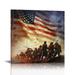 JEUXUS Flag Wall Decor American Flag Wall Art Military Wall Art Soldier Decor Patriotic Wall Decor Army Decorations Lwo Jima Wall Art Constitution Poster Old Glory Country Gifts Framed