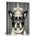 JEUXUS Hipster Boston Terrier Dog with Crown and Steampunk Goggles Puppy Posters For Wall Funny Dog Wall Art Dog Wall Decor Puppy Posters For Kids Bedroom Animal Poster Cool Wall Decor Art Print