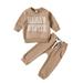 Shiningupup Toddler Boys Girls Long Sleeve Letter Prints Tops and Pants Child Kids 2Pcs Set Outfits 0 3 Months Boy Toddler Clothes for Boys Fall Toddler Romper Boy Fall