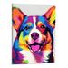 ONETECH Colorful Dog Pictures Wall Decor Corgi Dog Canvas Wall Art Poster Prints Pop Animal Wall Art Framed Pet Welsh Corgi Pembroke Painting Puppy Artwork for Home Bedroom Decoration - 16x20 Inch