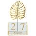 Calendar Office Decor Turtle Leaf Decorative Desktop Wooden Metal Decoration Gold Calendars Child