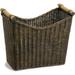 Narrow Wicker Magazine Basket Large 14 In L X 7.5 In W X 12 In H Antique Walnut Brown