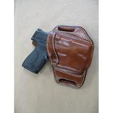 Walther PPS Pistol With LASER OWB Leather 2 Slot Molded Pancake Belt Holster TAN RIGHT HAND