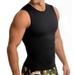 Insta Slim - Made in USA - Firm Compression Sleeveless Crew-Neck Body Shaper for Men. Tummy Control Slimming Shapewear Undershirt for Gynecomastia Beer Belly & Back Support (Black L)