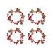 4Pcs Simulated Berry Garland Decors Decorative Candlestick Cup Mini Wreath Adorns