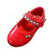 Odeerbi Toddler Girls Leather Mary Jane Shoes Princess Flats Shoes Soft Soled Princess Shoes Student Leather Dance Shoes 2024 Fashionable Flat Sole Performance Shoes Red 2 Years