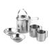 OWSOO Teakettle Portable Picnic Kit Stainless Steel Portable Picnic Cookware Set Portable Stainless Steel Tableware 5pcs Tubbek HUIOP Portable Cookware Qudai HAVOU mewmewcat