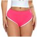 Tuphregyow Summer Women s Dressy and Lightweight Yoga Capris Compression Workout Leggings Basic Slip Bike Shorts Design for Plus Size Women Stretchy and Elastic for Casual Beach Hot Pink S
