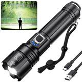 Rechargeable Flashlights High Lumens 900 000 Lumen Brightest Led Flashlight with 5 Modes & 12H Long Runtime Powerful Waterproof Handheld Flash Light Super Bright Flashlight for Camping Hiking