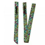Showman Rainbow Cheetah Print Nylon Tie Strap & Off Billet Set