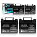 4x Pack - Compatible Invacare RANGER II 250-S RWD Battery - Replacement UB12350 Universal Sealed Lead Acid Battery (12V 35Ah 35000mAh L1 Terminal AGM SLA)