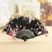 Lloopyting Clearance Art Supplies Portable Fan Chinese Style Dance Wedding Party Lace Silk Folding Hand Held Flower Fan Home Decor Room Decor Black 10*10*5cm