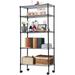 YRLLENSDAN Heavy Duty Garage Metal Shelving Units 1100lbs Capacity 60 H 5 Tier Wire Storage Shelves with Wheels Adjustable Garage Shelves Storage Rack for Home Layer Shelves for Kitchen