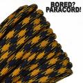 Bored Paracord Brand 550 lb Type III Paracord - Goldenrod and Black 1000 Feet