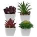 4 Pcs Potted Artificial Plants Mini Fake Patio House Ornaments Small Aloe Vera Decoration for Bedroom Dollhouse