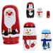 Christmas Doll Decorative Russian Nesting Dolls Wood Santa Gifts Cartoon Desktop