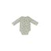 Baby Gap Long Sleeve Onesie: Gray Floral Motif Bottoms - Size 6-12 Month