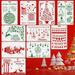 Juiluna 10Pcs Christmas Stencils Template ï¼ŒJournal Stencil Plastic Stencils Children Stencil Drawing Set for DIY Card Window Wood Cookie and Paper Fabric Glass Wall Art 10.2 X 6.9 in