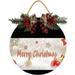 Eveokoki 12 Christmas Wooden Hanging Sign Door Decoration Wreath Christmas Welcome Sign Front Door Wreath with Bow for Home Indoor Outdoor Farmhouse Wall Window Decoration