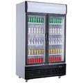 Mobiler Flaschenkühlschrank mit 2 Glastüren Getränkekühlschrank Kühlschrank Gastro 800 L +2/10°C