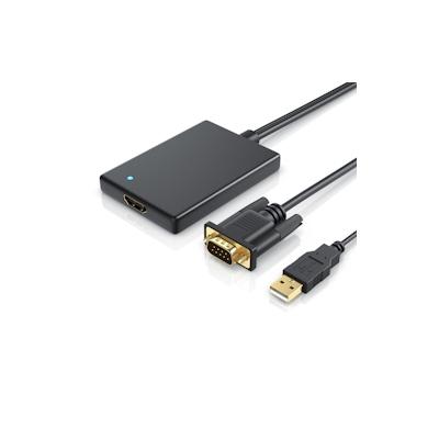 CSL Audio- & Video-Adapter VGA, USB Typ A zu HDMI, VGA zu HDMI Adapter, Konverter Kabel 1920x1080 Full HD 1080p Image
